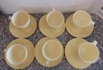 Zes Plastic Vintage Tupperware kop en schotel geel, Overige materialen, Ophalen of Verzenden, Zo goed als nieuw, Overige stijlen
