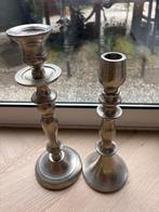 Kaarshouders in zilver kleur, Ophalen of Verzenden, Zo goed als nieuw, Metaal, Kandelaar