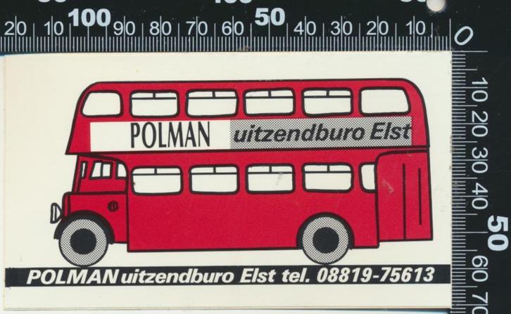 Sticker: Polman Uitzendburo - Elst, Verzamelen, Stickers, Zo goed als nieuw, Bedrijf of Vereniging, Ophalen of Verzenden