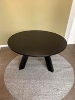 Woood Zwarte Salontafel 130cm, Huis en Inrichting, Tafels | Salontafels, Ophalen, 100 tot 150 cm, Rond, 50 tot 100 cm