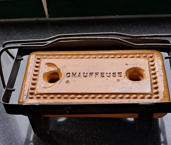 Franse bedstoof "chauffeuse" met houder., Antiek en Kunst, Antiek | Koper en Brons, Ophalen of Verzenden