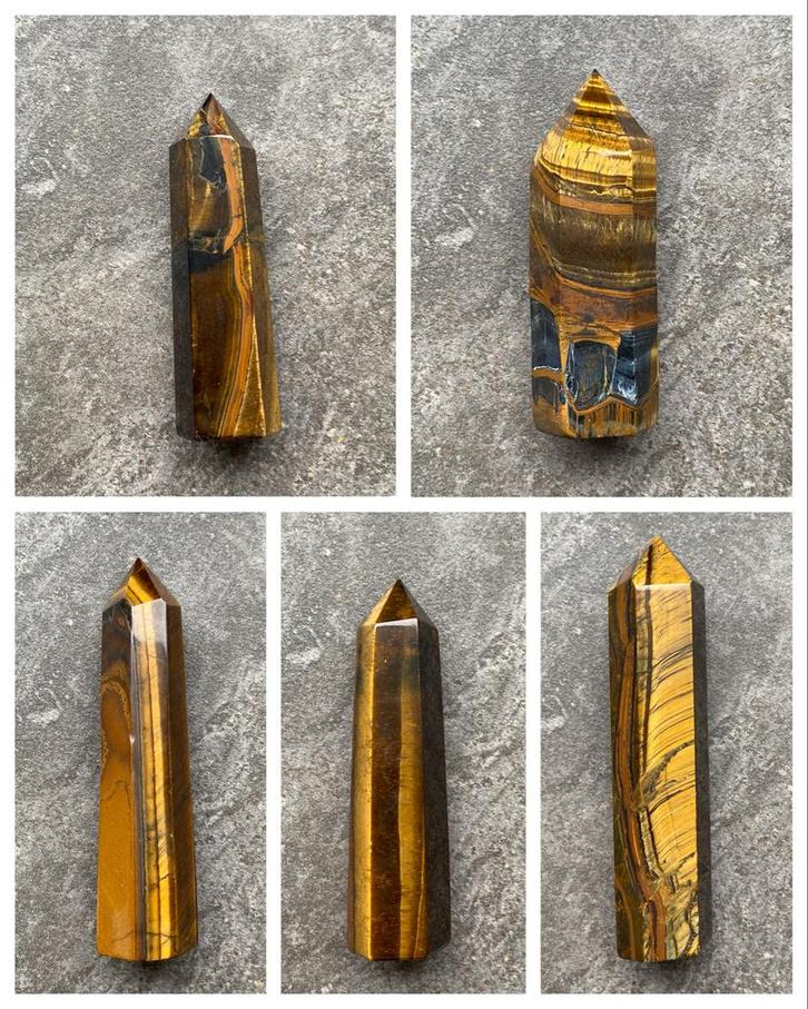 Tijgeroog Obelisken, Verzamelen, Mineralen en Fossielen, Mineraal, Ophalen of Verzenden