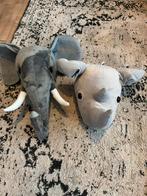 Dierenkop Wandknuffel Olifant en Neushoorn, Ophalen of Verzenden, Zo goed als nieuw, Olifant