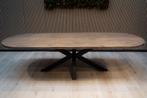 Ovale tafel zand – met metalen matrix poot - topkwaliteit, Info@inrichtingopmaat.nl, 100 tot 150 cm, Verzenden, Inrichting op maat