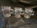 Retro Set van 3 Bodum theeglazen Koffieglazen, Ophalen, Gebruikt, Glas, Overige stijlen