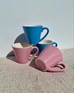 Vintage mix koffiekoppen pastel roze blauw vrolijk servies, Ophalen of Verzenden, Zo goed als nieuw, X, X