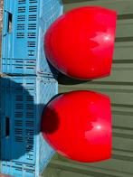 2 rode dubbelwandige PLANTENPOTTEN, Tuin en Terras, Ophalen, Kunststof, 40 cm of meer, Rond