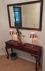 sidetable met spiegel en verlichting, Huis en Inrichting, Tafels | Sidetables, Ophalen, 100 tot 150 cm, Glas, Zo goed als nieuw