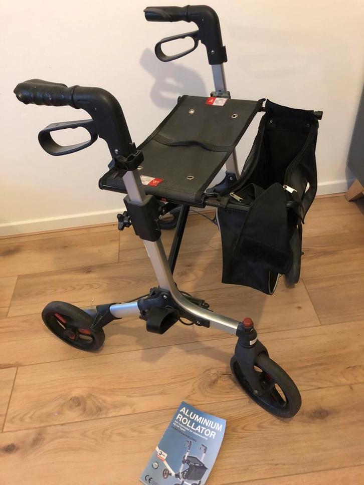 Aluminium rollator, lichtgewicht - inklapbaar - solide, Diversen, Rollators, Zo goed als nieuw, Lichtgewicht, Opvouwbaar, Ophalen of Verzenden