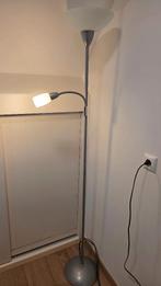 Staande lamp zilver met 2 lichtbronnen en flex arm, Ophalen, Zo goed als nieuw, 150 tot 200 cm