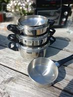 4 pannen, Ophalen of Verzenden, Gebruikt, Aluminium, Pannenset