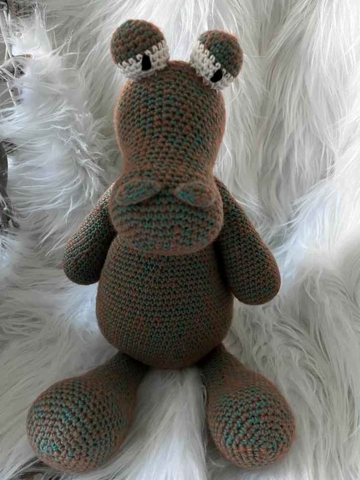 Groene Krokodil Knuffel - Handgemaakt, Kinderen en Baby's, Speelgoed | Knuffels en Pluche, Nieuw, Overige typen, Ophalen of Verzenden