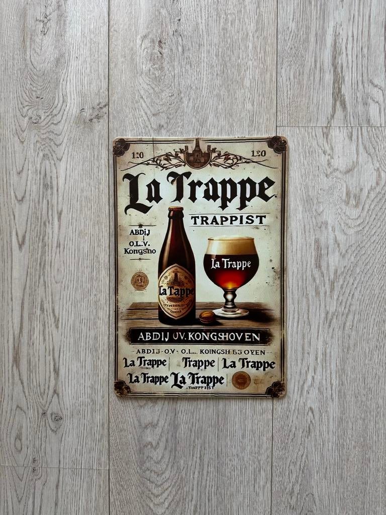 La Trappe Metalen Bord - 30x20 cm, Ophalen of Verzenden, Reclamebord, Plaat of Schild, La Trappe