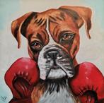 Schilderij boksende boxer, 50 tot 75 cm, Nieuw, Ophalen of Verzenden, Schilderij