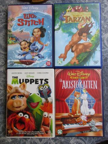 3 zgan Walt Disney dvd - Lilo & Stich / Tarzan / The Muppets beschikbaar voor biedingen