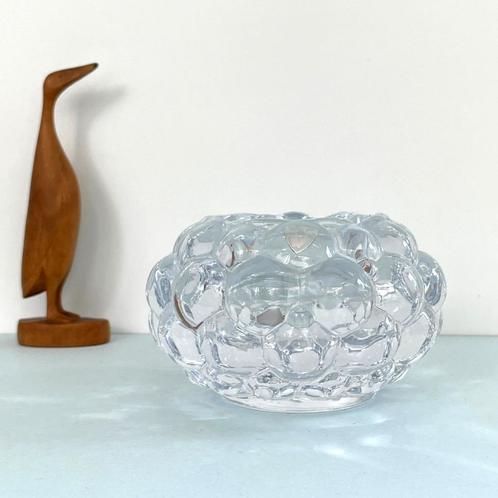 XL Orrefors Kosta Boda KANDELAAR raspberry kristal Zweden, Huis en Inrichting, Woonaccessoires | Kandelaars en Kaarsen, Gebruikt