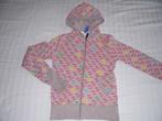 Leuke grijze sweater met rood/roze prints. Maat 158, Meisje, Trui of Vest, Gebruikt, Ophalen of Verzenden