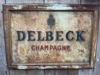 reclamebord oud delbeck champagne originele antiek reclame, Reclamebord, Ophalen