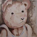 Schilderij Beertje, Teddy Beer op doek, Kinderkamer Beertje, Antiek en Kunst, Ophalen of Verzenden