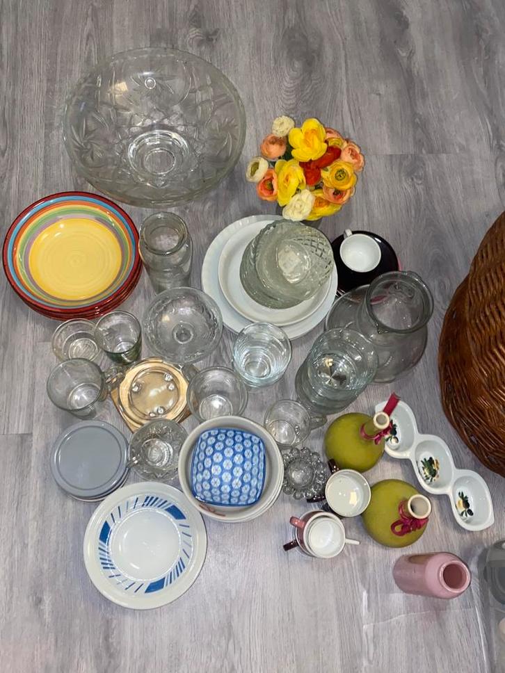 Grote partij glaswerk - Alles moet weg!, Huis en Inrichting, Keuken | Servies, Gebruikt, Glas of Glazen, Overige stijlen, Glas