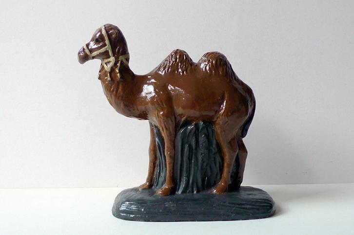 Kameel uit oude gipsen kerstgroep (Maria Jozef os ezel), Diversen, Kerst, Gebruikt, Ophalen of Verzenden