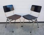 Laatste 14 schoolstoelen vintage cafe stoelen hout metaal, Bruin, Ophalen of Verzenden, Zo goed als nieuw, Vijf, Zes of meer stoelen