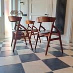 Vintage Dyrlund Denmark eetkamerstoelen, jaren '60 Set van 3, Ophalen of Verzenden, Zwart, Vier