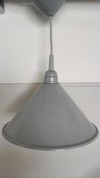 vintage metalen grijze hanglamp retro design jaren 70, 80, Gebruikt, Ophalen of Verzenden, Metaal, Minder dan 50 cm