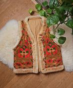 Vintage 70s Afghaanse lammy schapenvacht waistcoat bodywarme, Kleding | Dames, Bodywarmers, Beige, Niet ingevuld, Ophalen of Verzenden