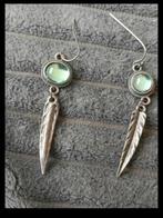 Oorbellen groene steen, Sieraden, Tassen en Uiterlijk, Oorbellen, Verzenden, Nieuw, Zilver, Hangers