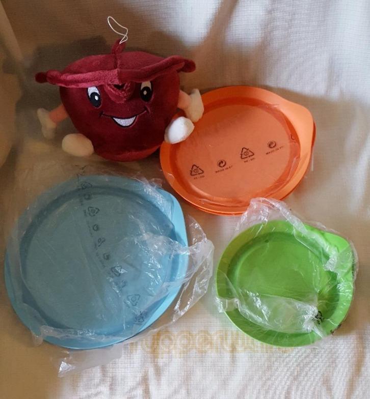 Tup. deksel 10: Trendy Saturnus deksel 17, 21 en 25 cm, Huis en Inrichting, Keuken | Tupperware, Nieuw, Overige typen, Oranje