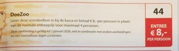 DoeZoo kortingsbon   beschikbaar voor biedingen
