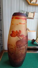 Gallë glaspasta geetste grote vaas 49 cm, Antiek en Kunst, Ophalen of Verzenden