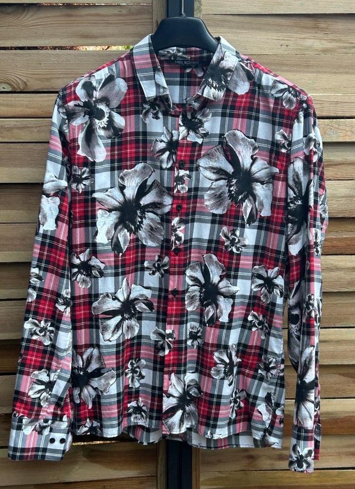 Mooi hemd van het merk NEIL BARRETT Floral Plaid Maat L, Kleding | Heren, Overhemden, Zo goed als nieuw, Halswijdte 41/42 (L)