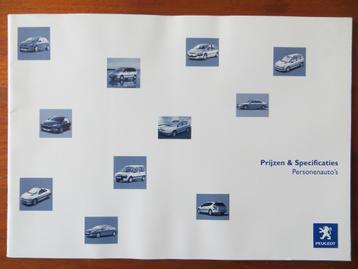 Peugeot Prijzen & Specificaties Personenauto’s (jan. 2005) beschikbaar voor biedingen