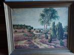 Groot schilderij heidelandschap lijst 94 * 74 cm, Antiek en Kunst, Kunst | Schilderijen | Klassiek, Ophalen