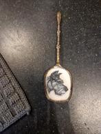Antieke zilveren lepel met hond afbeelding, Ophalen of Verzenden