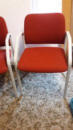 4 stoelen rood / grijs, Huis en Inrichting, Stoelen, Ophalen, Zo goed als nieuw, Rood