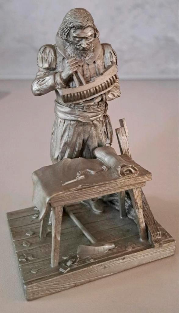 Tinnen beeldje: De Scheepsbouwer, Antiek en Kunst, Antiek | Tin, Ophalen of Verzenden