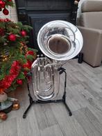 Courtois 162 frontbel  euphonium verzilverd  IZGST, Gebruikt, Euphonium of Tenortuba, Ophalen of Verzenden