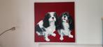 Cavalier-king-charles-spanielen , geschilderd op doek, Dieren en Toebehoren, Ophalen, Zo goed als nieuw