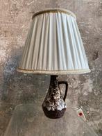 Keramiek tafellamp met originele kap , jaren 70, Gebruikt, Duitsland, Stof, Ophalen of Verzenden