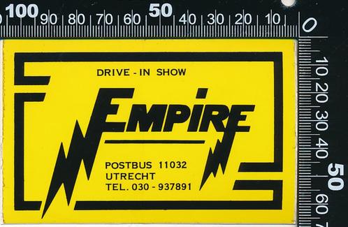 Sticker: Drive-in Show Empire - Utrecht, Verzamelen, Stickers, Zo goed als nieuw, Bedrijf of Vereniging, Ophalen of Verzenden