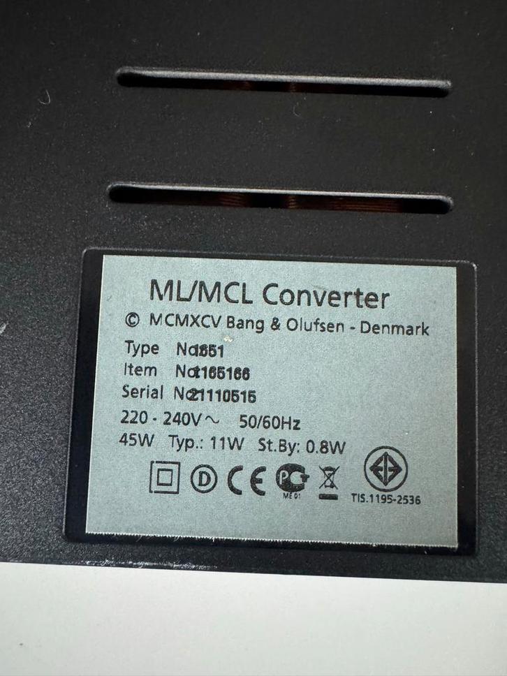 B&O Bang & Olufsen ML/MCL Converter, Audio, Tv en Foto, Converters, Gebruikt, Ophalen