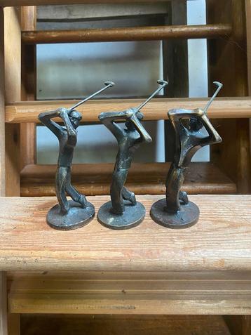 Bronzen Golfbeeldjes - Set van 3 beschikbaar voor biedingen