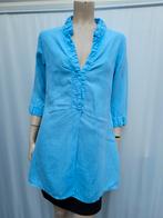 0039 Italy Lino linnen tuniek blauw maat M, Kleding | Dames, Maat 38/40 (M), Blauw, Ophalen of Verzenden, Zo goed als nieuw