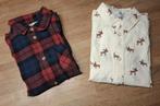 2x mooie (kerst) blouse, rood/blauwe ruit, rendieren, 104, Kinderen en Baby's, Kinderkleding | Maat 104, Ophalen of Verzenden