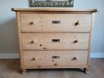 Prachtige grenen commode, hoogte 85, breedte 106, Ophalen, Gebruikt, 100 tot 150 cm, 3 of 4 laden
