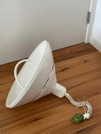 Vintage wit metalen hanglamp met pendel Brevettato Italy, Gebruikt, Jaren 80, Ophalen of Verzenden, Metaal
