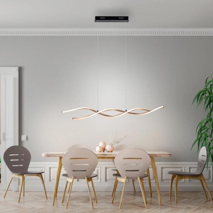Paul Neuhaus Polina LED hanglamp, goud, dimbaar NIEUW, Huis en Inrichting, Lampen | Hanglampen, Nieuw, 75 cm of meer, Kunststof